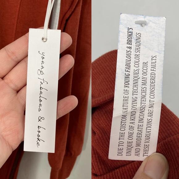 NWT Young Fabulous & Broke Turtleneck Sweatshirt Dress Orange Asymmetric Size XS - Picture 11 of 12